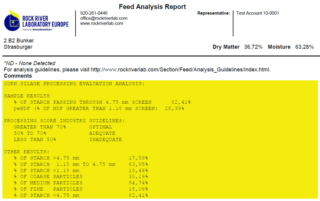 Der KPS (Kernel Processing Score) hilft die Häckselqualität und damit auch die Stärkeverfügbarkeit zu bestimmen. Beispiel einer niedersächsischen Maissilage.